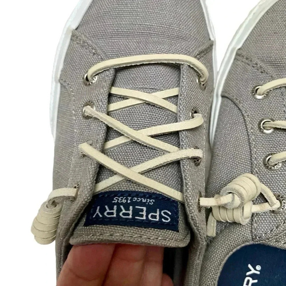 Sperry Pier Wave Gray Slip-On Sneakers Memory Foam Comfort Size 6 - Picture 9 of 14